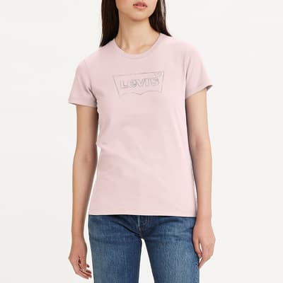 Pale Pink Perfect Chest Logo Cotton T-Shirt