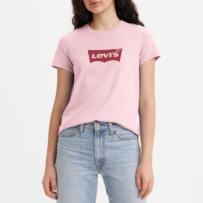 Chalk Pink Perfect Chest Logo Cotton T-Shirt