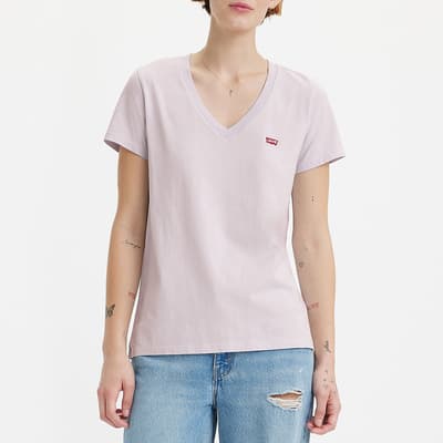 Pale Pink Perfect V-Neck Cotton T-Shirt