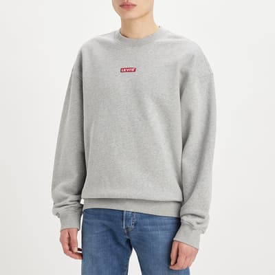 Grey Tab Logo Cotton Blend Sweatshirt