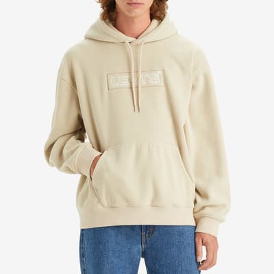 Sand Embroidered Logo Hoodie