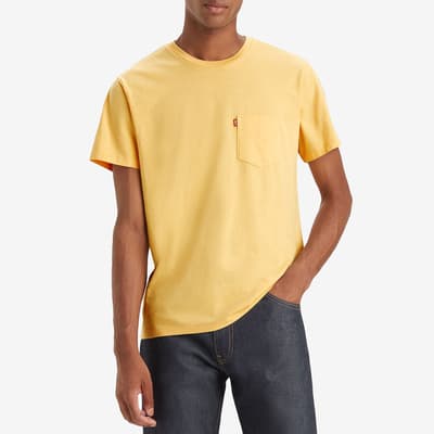 Yellow Chest Pocket Cotton T-Shirt