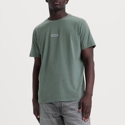 Green Box Logo Relaxed Cotton T-Shirt