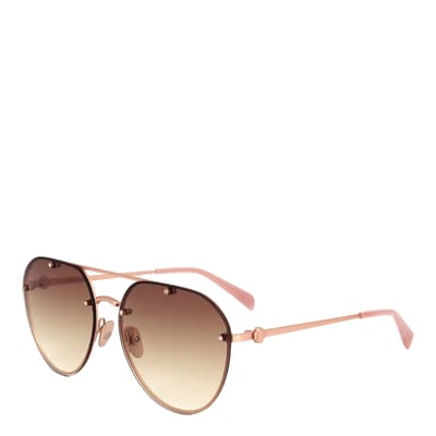 Satin Rose Gold Aviator Sunglasses 58mm