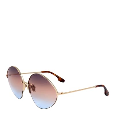 Gold Oval Sunglasses 64mm