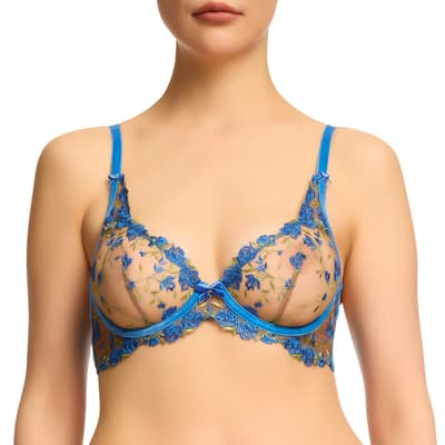 Blue Rosewyn Plunge Bra