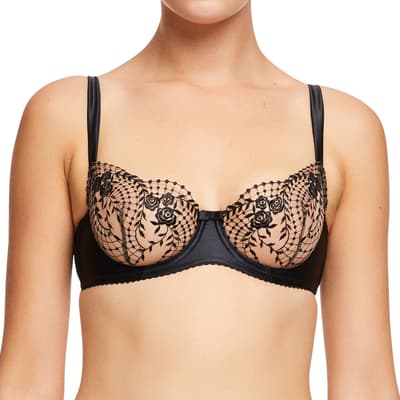 Black Julie Roses Underwire Bra