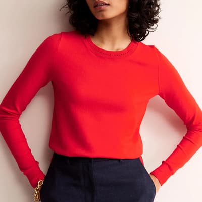 Red Catriona Cotton Jumper 