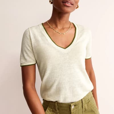 Cream Linen Maggie T-Shirt