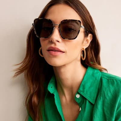 Brown Angular Sunglasses 