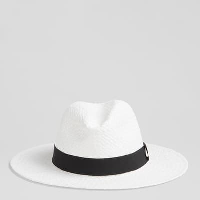 Cecilia White Raffia Trilby Hat