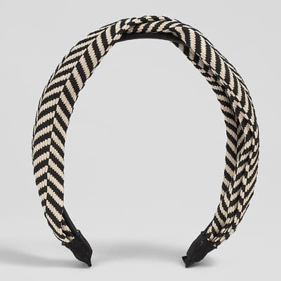 Carilla Black And White Chevron Fabric Hairband