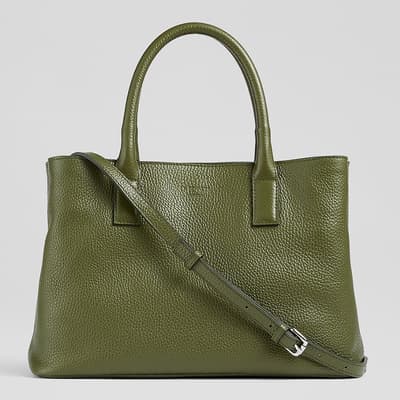 Lilita Green Grainy Leather Tote Bag