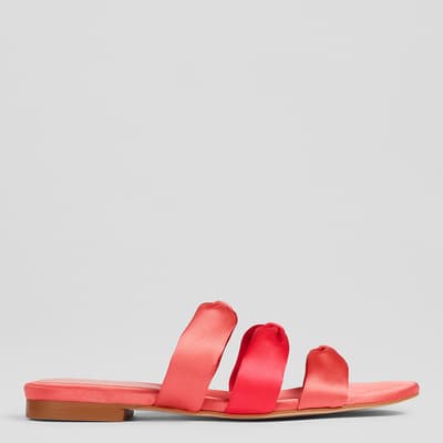 Pink Satin Jayla Flat Sandals