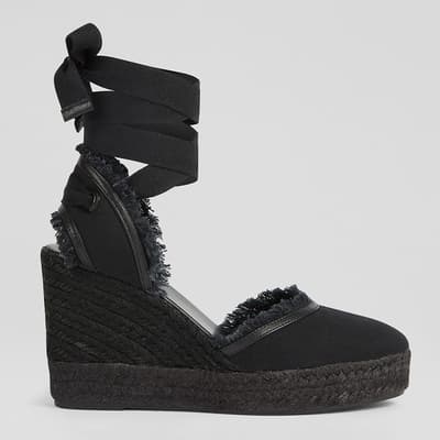Black Sofia Wedge Sandals