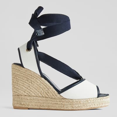 Navy/Cream Chiara Wedge Sandals