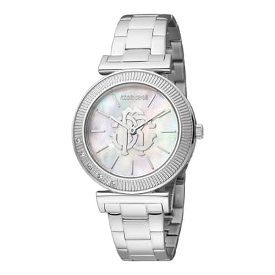 Women's Silver Roberto Cavalli Stainless Steel Watch 34mm