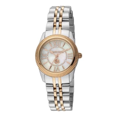 Women's Two Tone Silver & Rose Gold Roberto Cavalli Stainless Steel Watch 28mm