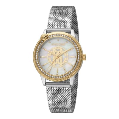 Women's Two Tone Silver & Gold Roberto Cavalli Stainless Steel Watch 32mm