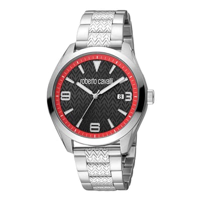 Men's Silver Roberto Cavalli Stainless Steel Watch 42mm