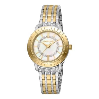 Women's Two Tone Silver & Gold Roberto Cavalli Stainless Steel Watch 32mm