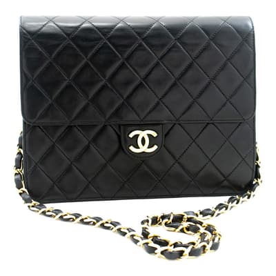 Black Chanel Quilted Shoulder Bag - AB