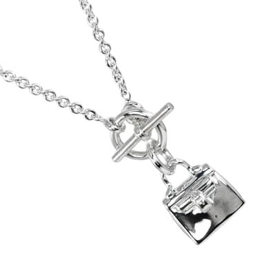 Silver Hermes Kelly Necklace- AB