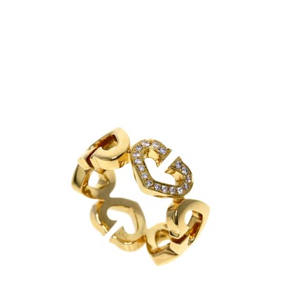 Gold Cartier 2C Heart Ring- AB