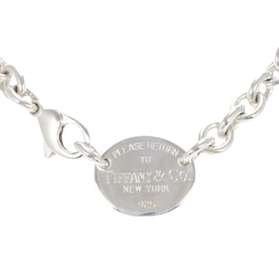 Silver Tiffany & Co Plaque Ovale Necklace- AB