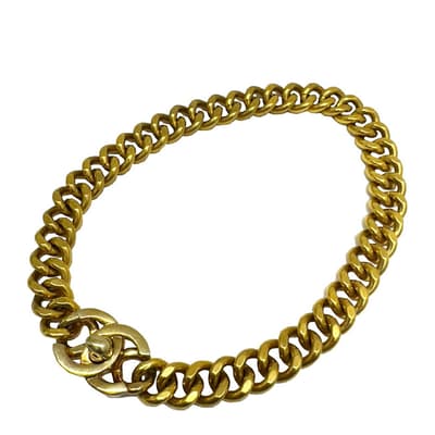 Gold Chanel Coco Mark Necklace- AB