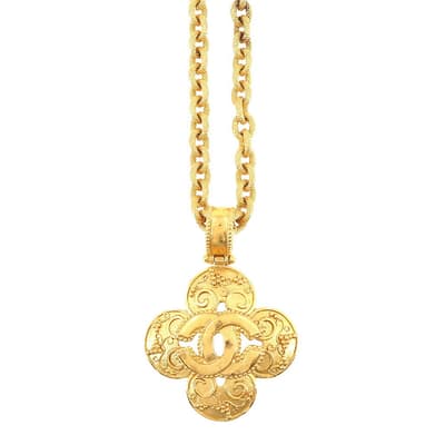 Gold Chanel Coco Mark Necklace - AB