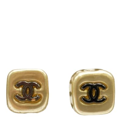 Gold Chanel Logo Cc Earrings - AB