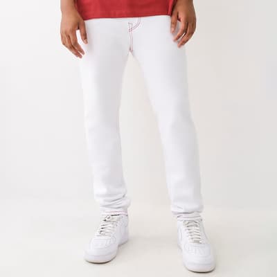 White Matt Straight Stretch Jeans