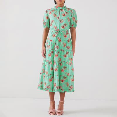 Petite Green Floral Hedy Dress
