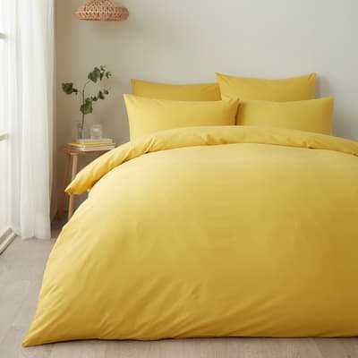 Cotton Double Duvet Cover Set, Yellow