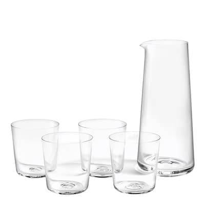 5 Piece Set 1815 Carafe & Tumbler, Clear