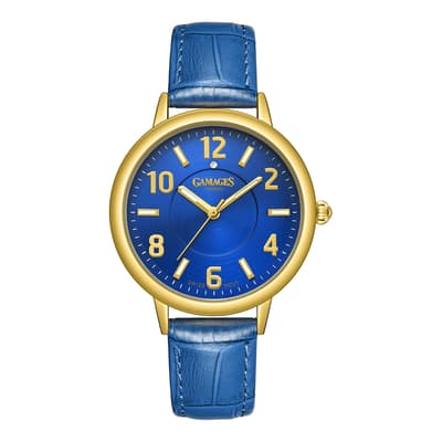 Women's Gold/ Blue Mantua Diamond Watch 41mm