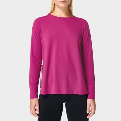 Phlox Pink Tie Side Yoga Long Sleeve Top