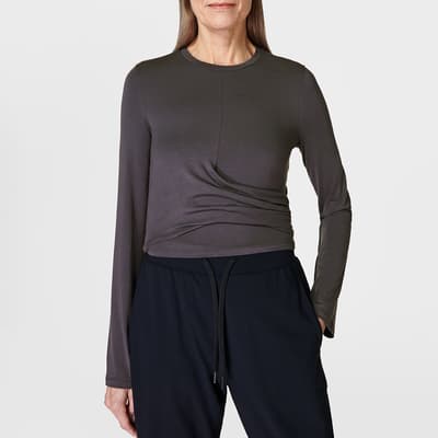 Urban Grey Wrap Front Long Sleeve Tee