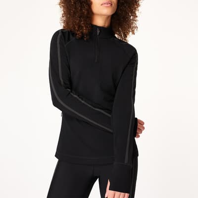 Black Thermodynamic Half Zip Reflective