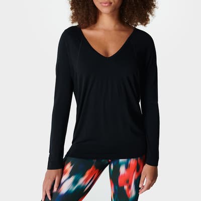 Black Mindful Seamless Reversible Studio Top