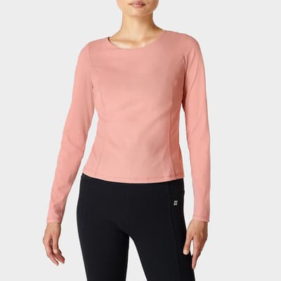 Dark Bloom Pink Super Soft Rib Yoga Long Sleeve Top