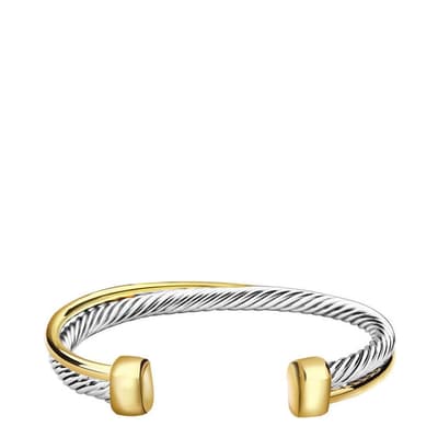 18K Gold Two Tone Cuff Bangle