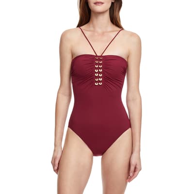 Red Golden Touch One Piece Round Neck