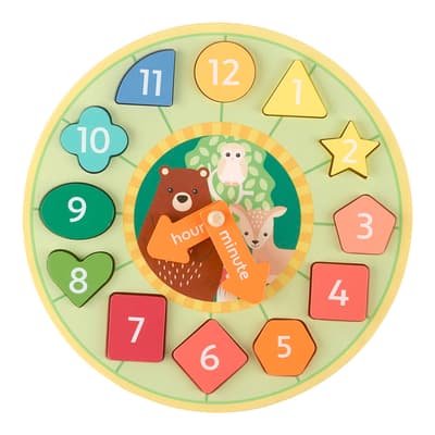 Woodland Animal Shape Sorting Clock