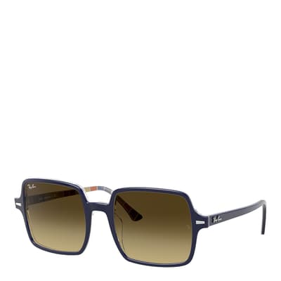 Blue On Stripes Square Ii Sunglasses 53mm