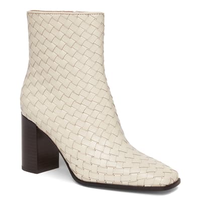 Cream Leather Frances Ankle Boots