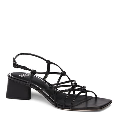 Black Leather Gianna Sandals