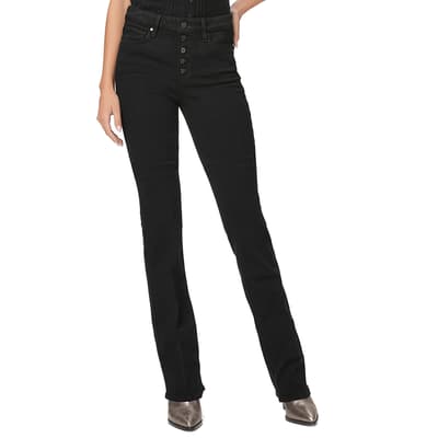 Black High Rise Manhattan Bootcut Jeans