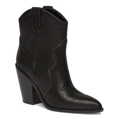 Black Leather Porter Ankle Boots